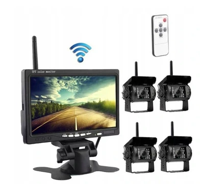 Wireless Reversing Image, Car display - four-way-7inch-4-bus