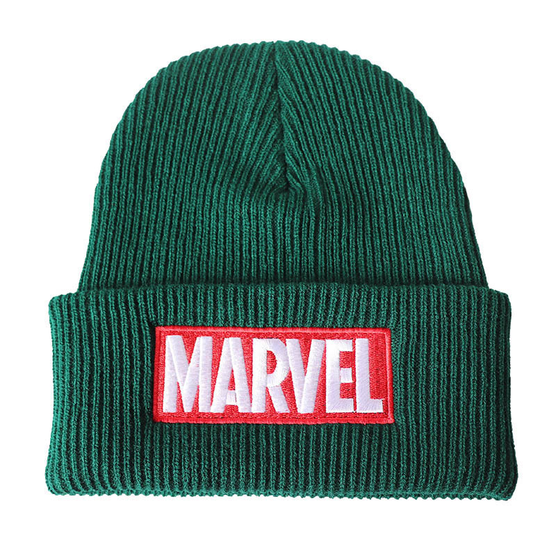 动漫卡通漫威MARVEL刺绣针织帽毛线帽冷帽套头帽男女字母外贸帽子|undefined