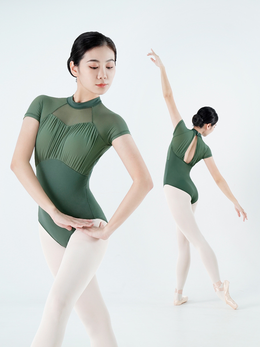 Traje de Danza para Examen de Arte, Body para Adultos, Leotardo de Ballet de Manga Corta para Verano, Nuevo Modelo 2025, Traje de Entrenamiento Básico, Traje de Gimnasia.