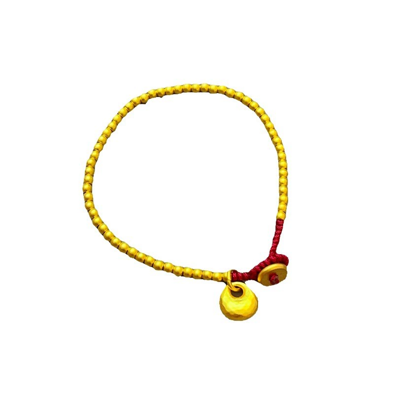 Матовая красная верёвочная bracelet, браслет из одного шарика, монеты, инфлюенсер