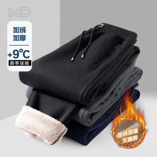 Autumn and Winter new sports pants men's fleece-lined thickened casual pants lambswool sweatpants warm pants outer wear cotton pants men