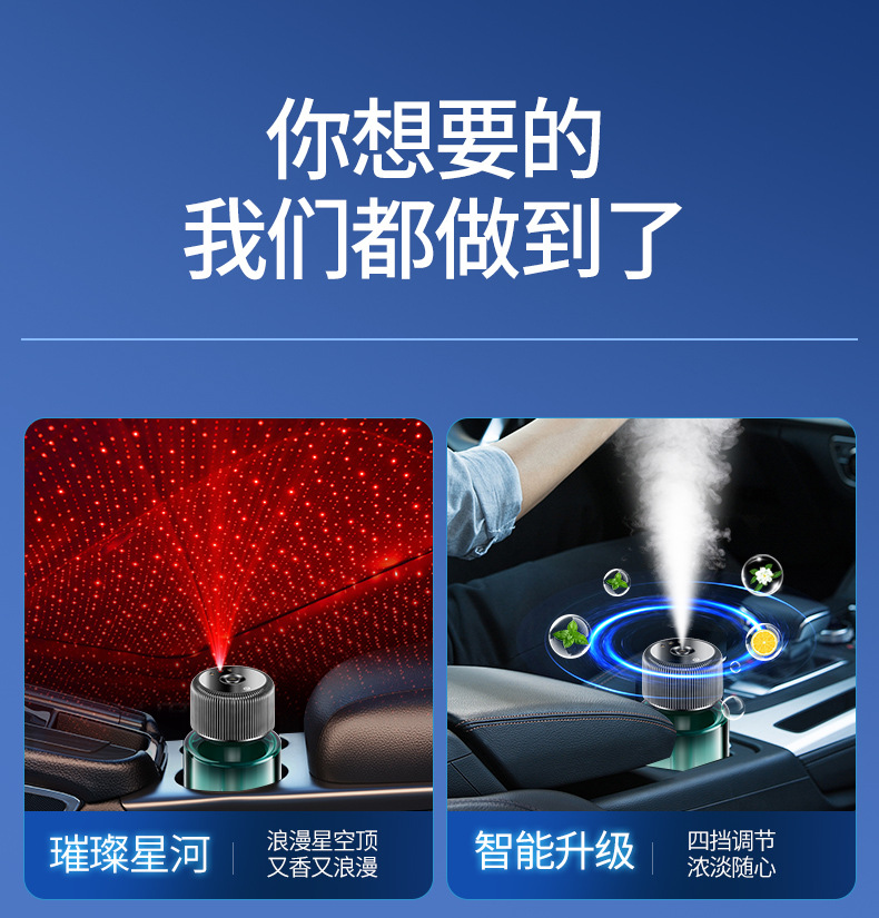 Car Aromatherapy Car Perfume Star Top Car Intelligent Incense Sprayer Spray Creative Decoration High-end Car Supplies