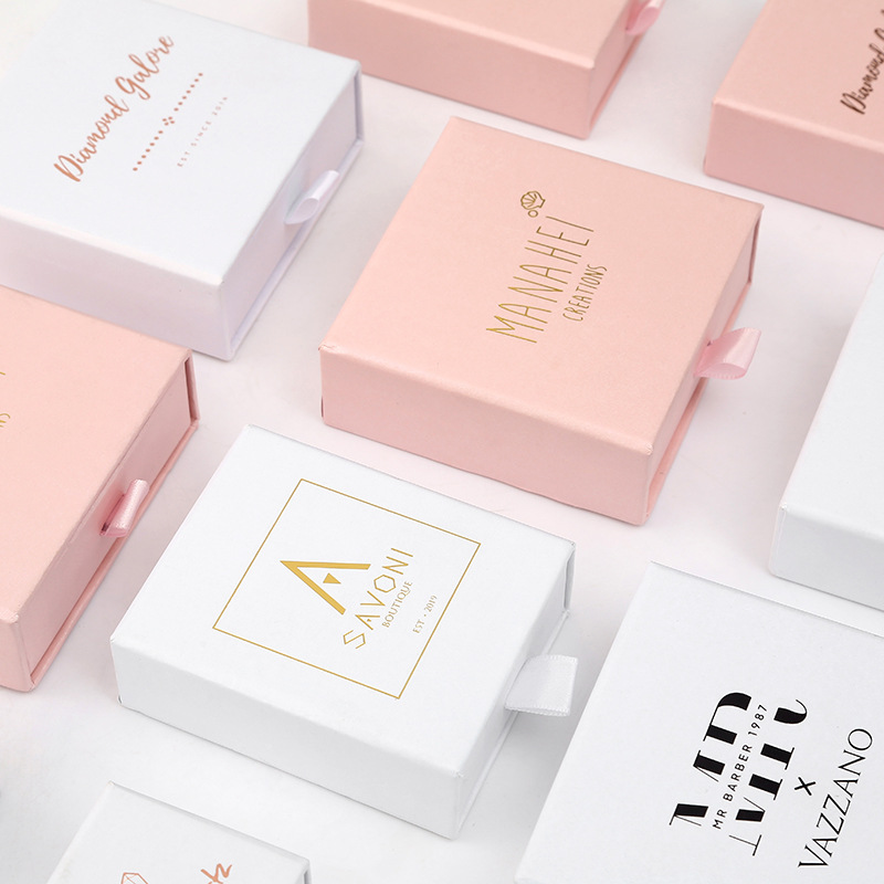 Pink Drawer Jewelry Box Ring Necklace Bracelet Jewelry Packaging Box Earrings Pendant Bracelet Drawbox