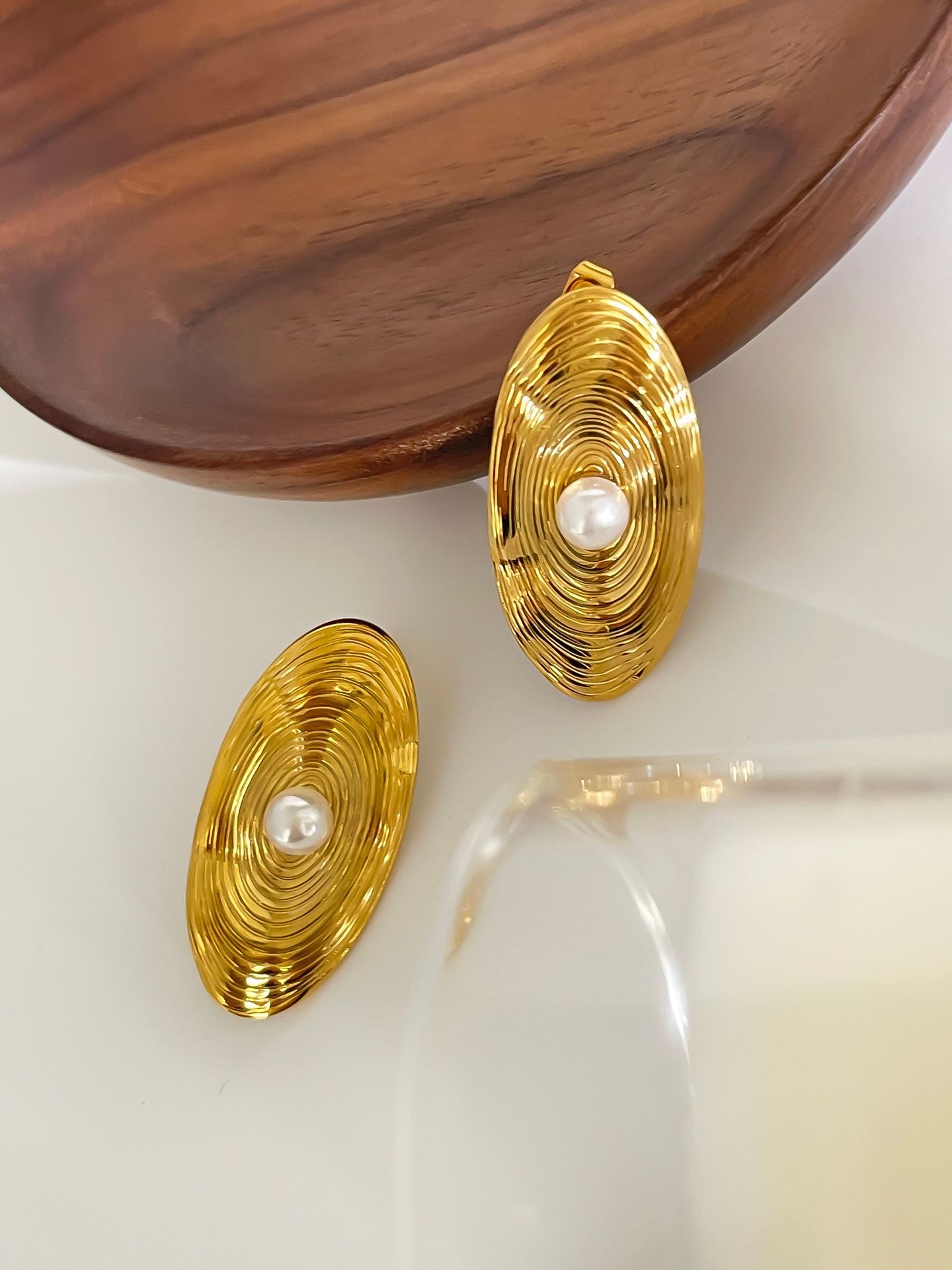 Ear Studs Classification 1 Pair Quantity PVD Coated Real Gold Plated Geometric 304 Stainless Steel Vintage Style Simple Style Waterproof Non Tarnish Surgical Steel Plating Ear Studs