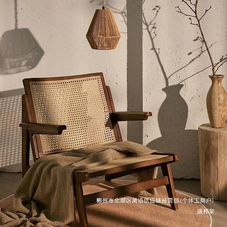 Factoria directa de sillas de madera maciza silla de caña silla de caña silla de caña silla de caña decadente retrógrado diseño de alojamiento único Changdiga