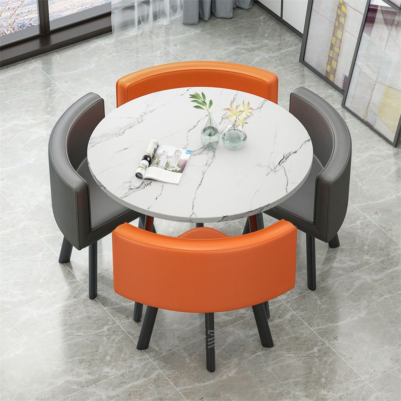 둥근 흰색 모조 회색 오렌지 껍질