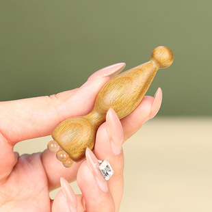 Green Sandalwood Small Lotus Eye Massage Stick, Horn Facial Massager, Tendon Pulling Stick, Acupoint Skin Care, Women's Only