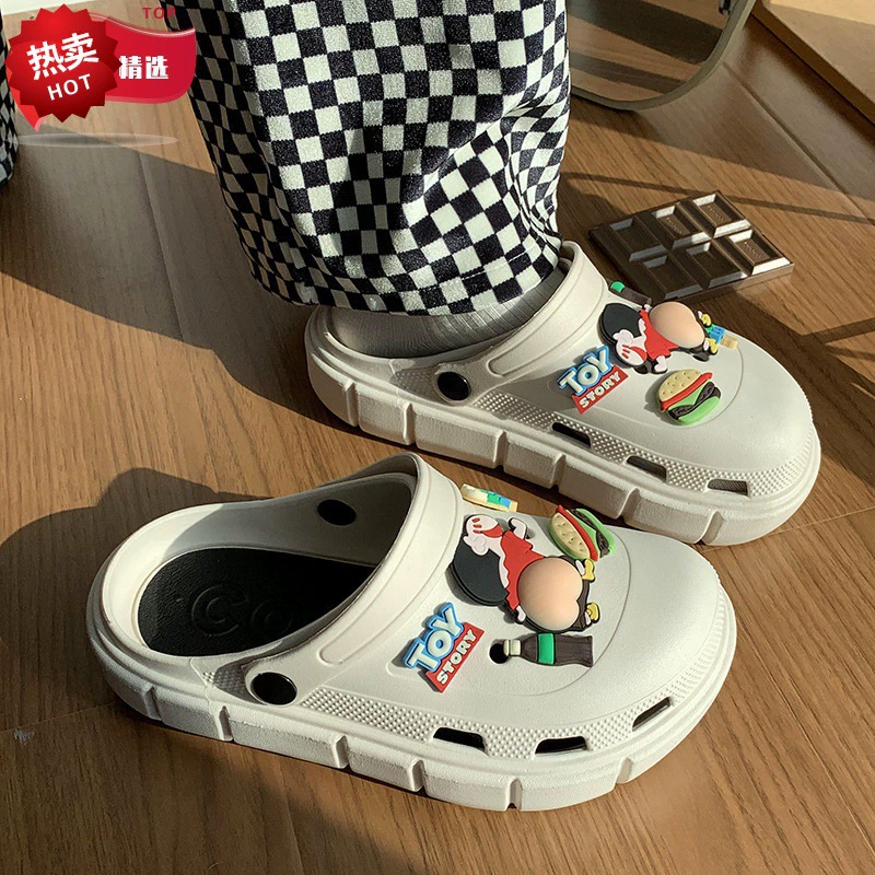 Мультяшные милые пещерные туфли женские цветные карандаши новые мягкие подошвы с толстой подошвой для ношения 2023 новые ленивые холодные тапочки