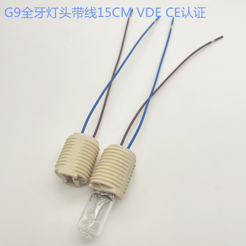 G9全牙灯头带15CM蓝棕线3_副本