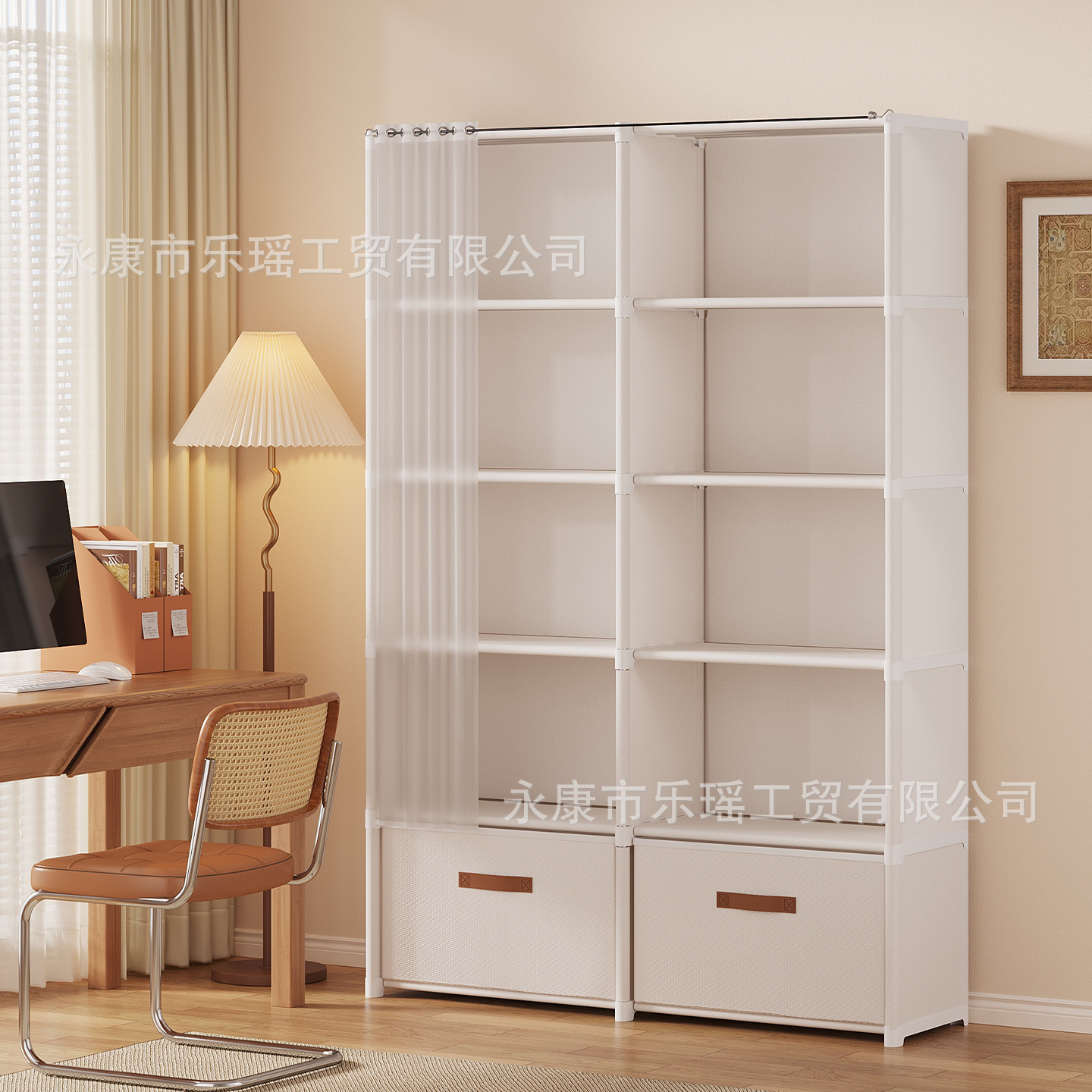 Simple Bookshelf Cabinet Floor-Standing Storage Rack Dust-Proof Storage Cabinet Integrated Wall-Mounted Removable Free Combination Bookcase