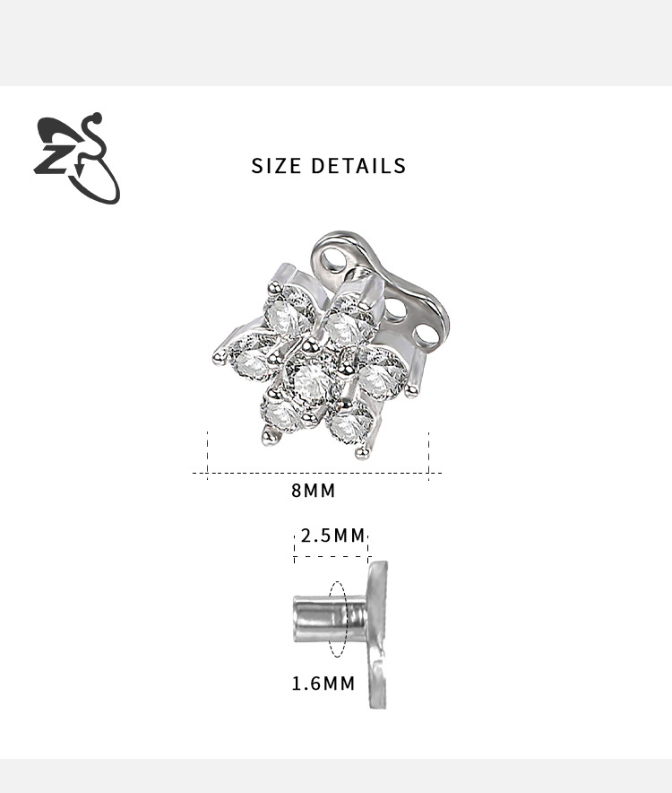 Pointed titanium steel lip stud product view