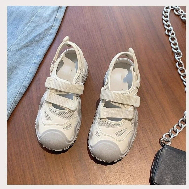 Белые туфли для женщин 2025, летние новые спортивные и повседневные туфли на толстой подошве, модная и универсальная женская обувь, модная обувь, повседневная обувь на мягкой подошве.
