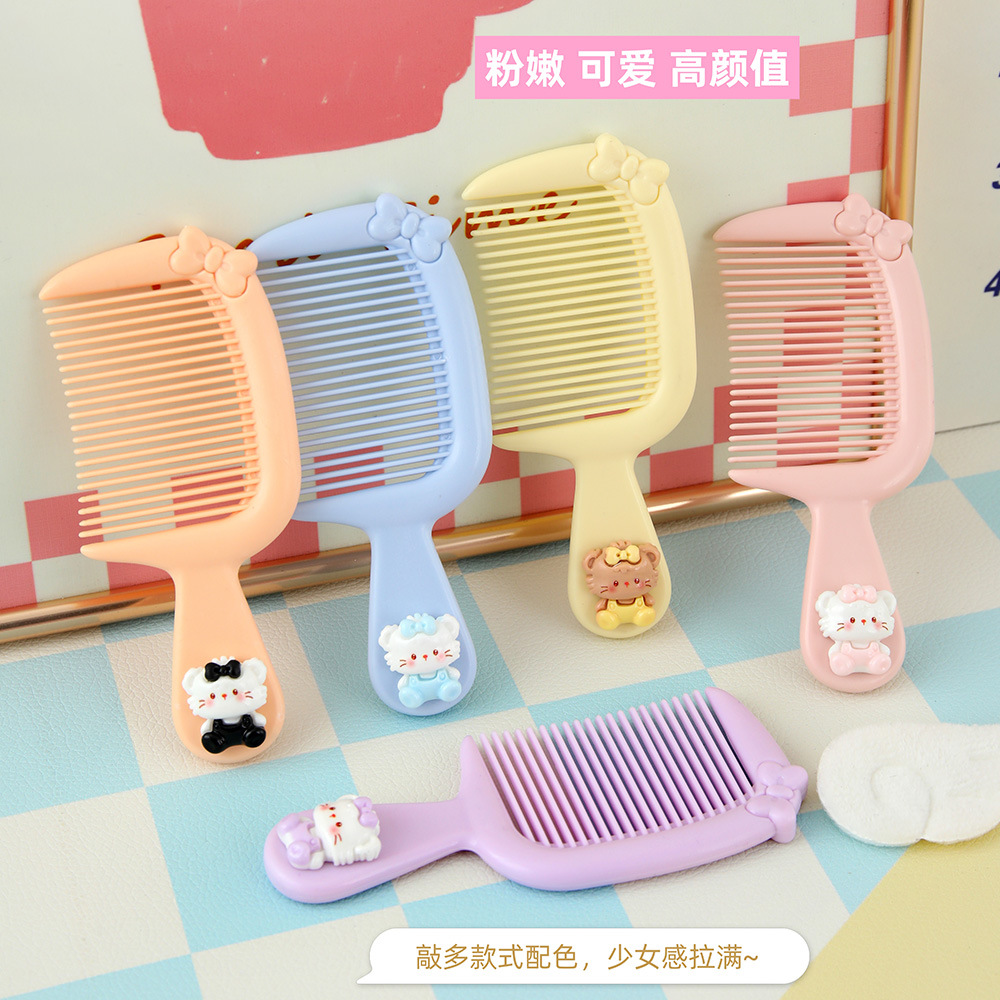 Dibujos animados lindo gato pequeño peine portátil estudiante niño hogar cabello lacio cabello suave peine de cola de caballo peine peine de pelo femenino