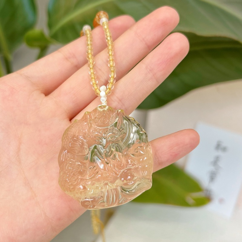 天然黄水晶九尾狐小众设计高级感吊坠女款时尚轻奢显白项链批发|undefined