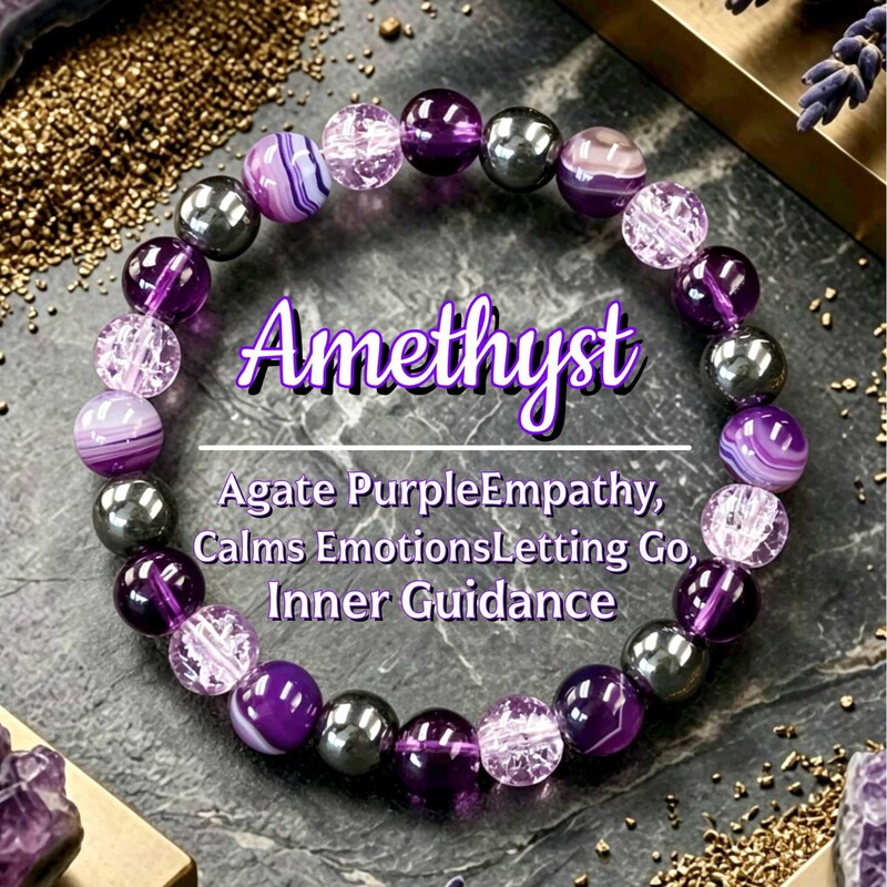 Temu Xiyin Tk Popular Purple Striped Agate Amethyst Multi-Gemstone for Soothing Emotions and Releasing Stress, Purple Natural Stone Temu Xiyin Tk Popular Purple Striped Agate Amethyst Multi-Gemstone for Soothing Emotions and Releasing Stress, Purple Natural Stone