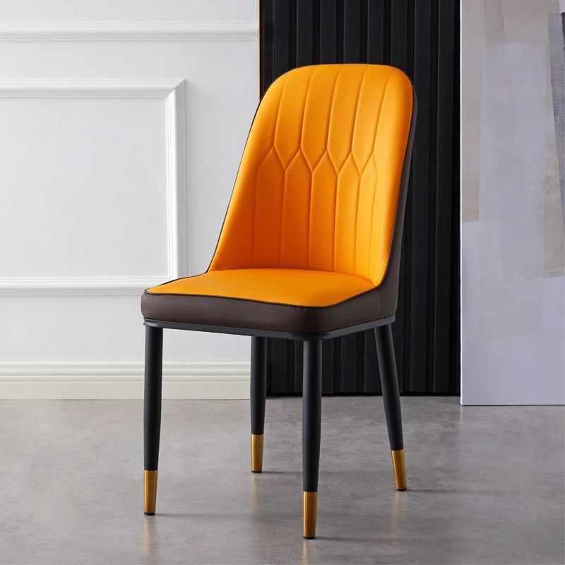 오렌지 브라운 강화 긁힘 방지 가죽 + 골드 다리