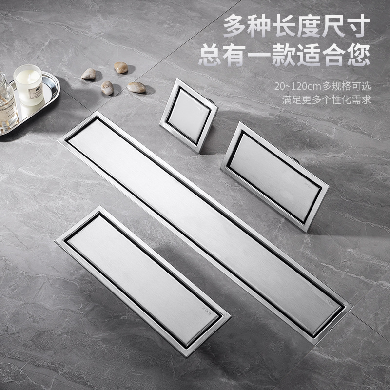 Desagüe invisible rectangular de acero inoxidable 304 – trampa de suelo oculta antirretorno