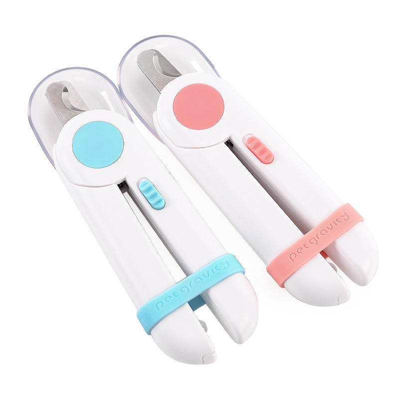 Tijeras de uñas de gato amoladora de uñas anti-sangre LED que emite luz cortaúñas para perros cortaúñas para mascotas