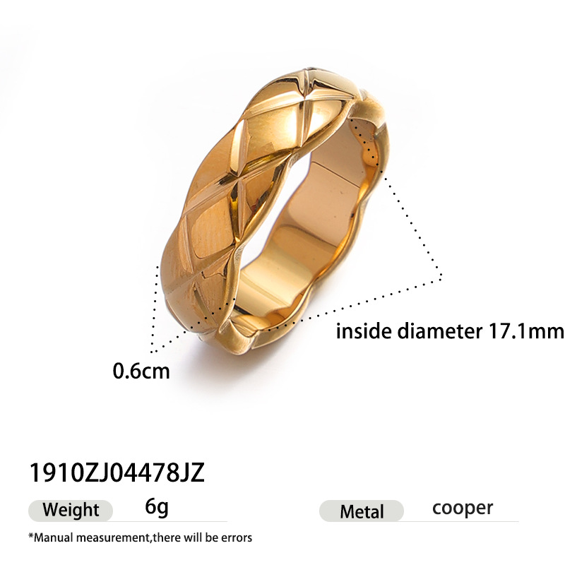 Anillo de oro de acero inoxidable de alta calidad, anillo de acero de titanio no se desvanece, joyas de mujer