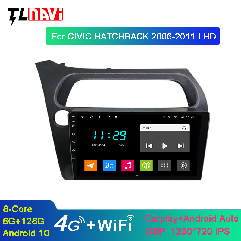 Apply to 2006-2011 Overseas Honda civic Android Big screen 4G + WIFI GPS Navigation one machine