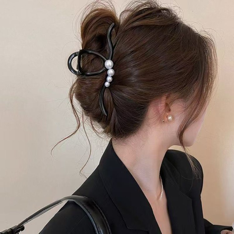 Large Bow Hair Clips Shark Clips Hair Accessories for Women 2026 Back of Head Clips Hair Ornaments Autumn Fresh Sweet Style