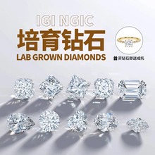 IGI培育钻石18K钻戒铂金婚戒D色VVS圆形实验室人工合成裸钻现货
