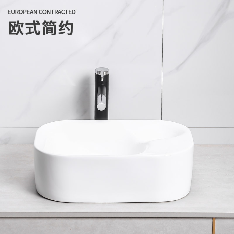 Nueva etapa arte cuenca integrado de cerámica Cuenca del hotel simple lavabo lateral delgada lavabo del baño