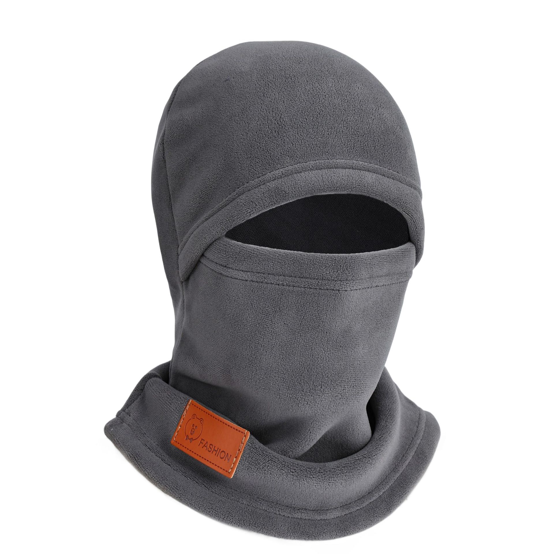 Winter Cycling Hat for Men, Electric Bike Thermal Accessory, Windproof Mask with Fleece Lining, Thickened Cold-Proof Neck Gaiter Integrated Head Cover