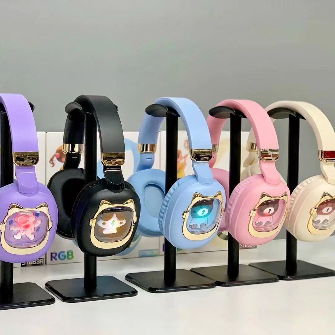 Nuevos auriculares creativos de la cápsula de dibujos animados para gatos auriculares auriculares Bluetooth auriculares inalámbricos ST863