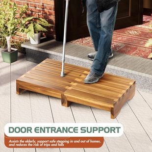 Wooden Step Stool for the Elderly Ladder Platform Mobile Stairs Auxiliary Indoor and Outdoor Pedal Bedroom Disabled Step Stool