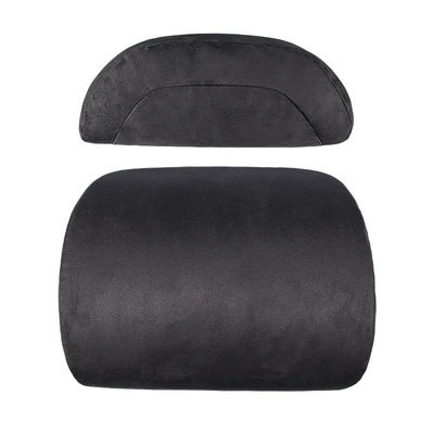 Suede Neck Cushion Pillow, Headrest - official-same-model-headrest-lumbar-support-tesla-black-pure-and-unlabeled