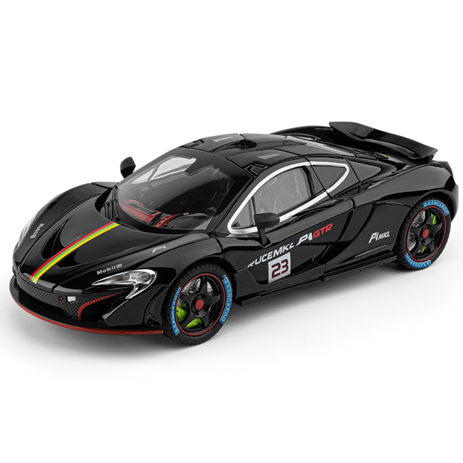 Modelo de coche deportivo McLaren P1 de aleación a escala 1:24 con efectos de sonido y luz, decoración para sala de transmisión en vivo, adorno moderno para escritorio de juegos