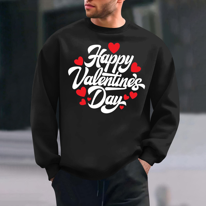 2025 Valentine's Day Fashion Love Letter Crewneck Long Sleeve Wear 200g plus size Japanese Wear