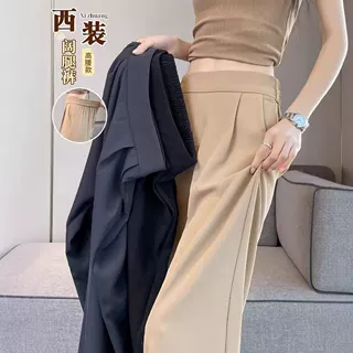 跨境西装裤女夏季新款百搭显瘦遮肉宽松垂感时尚高腰直筒休闲裤