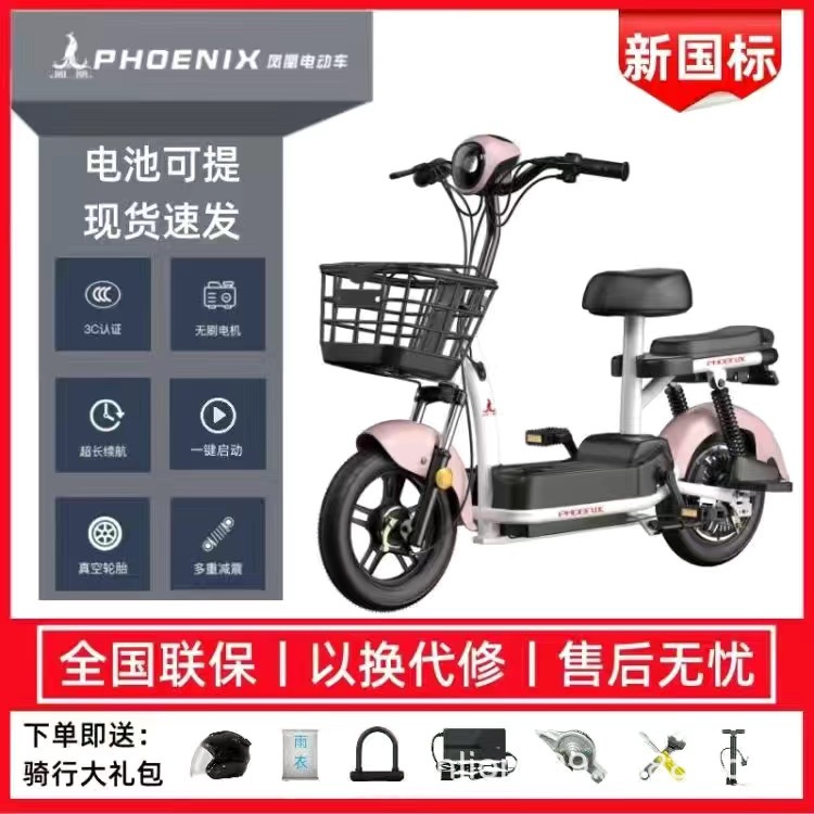 Phoenix nueva bicicleta eléctrica estándar nacional 48V viajeros hombres y mujeres adultos para caminar litio ligero coche eléctrico para padres e hijos
