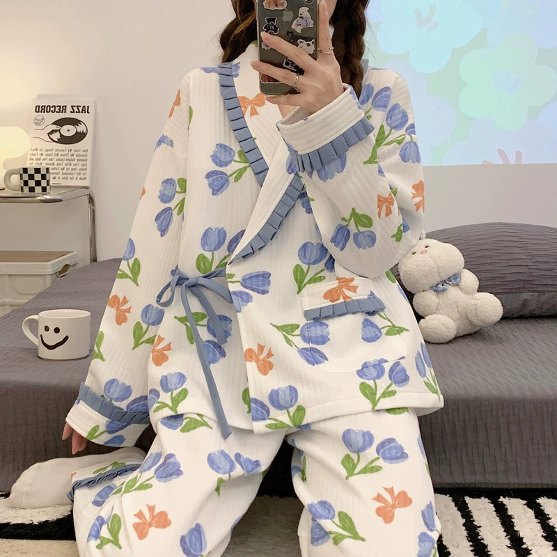 Зимний пижама для кормления, дышащий комплект, впитывает汗 (note: handle)