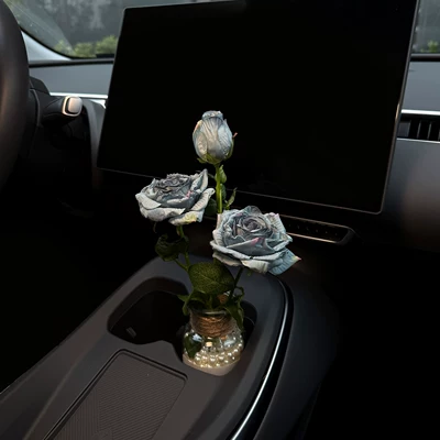 Car ornaments, Painting with Burnt Edges, Simulated Roses
