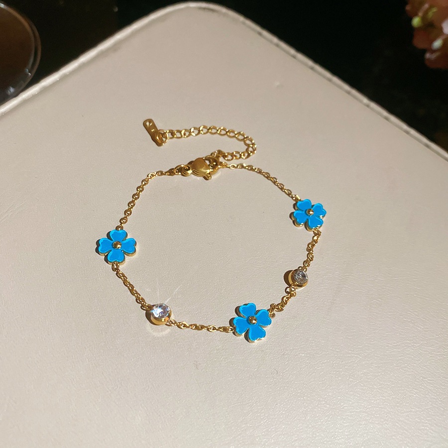 Pulsera 33 - dorada - azul