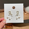 Silver needle, universal earrings from pearl with bow, silver 925 sample, city style, simple and elegant design, wholesale