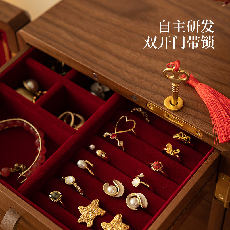 Baixiyiwu ジュエリーボックス収納ボックス 2025 ネックレスイヤリングジュエリーボックス新中国風の絶妙なハイエンドのウェディングギフト|undefined