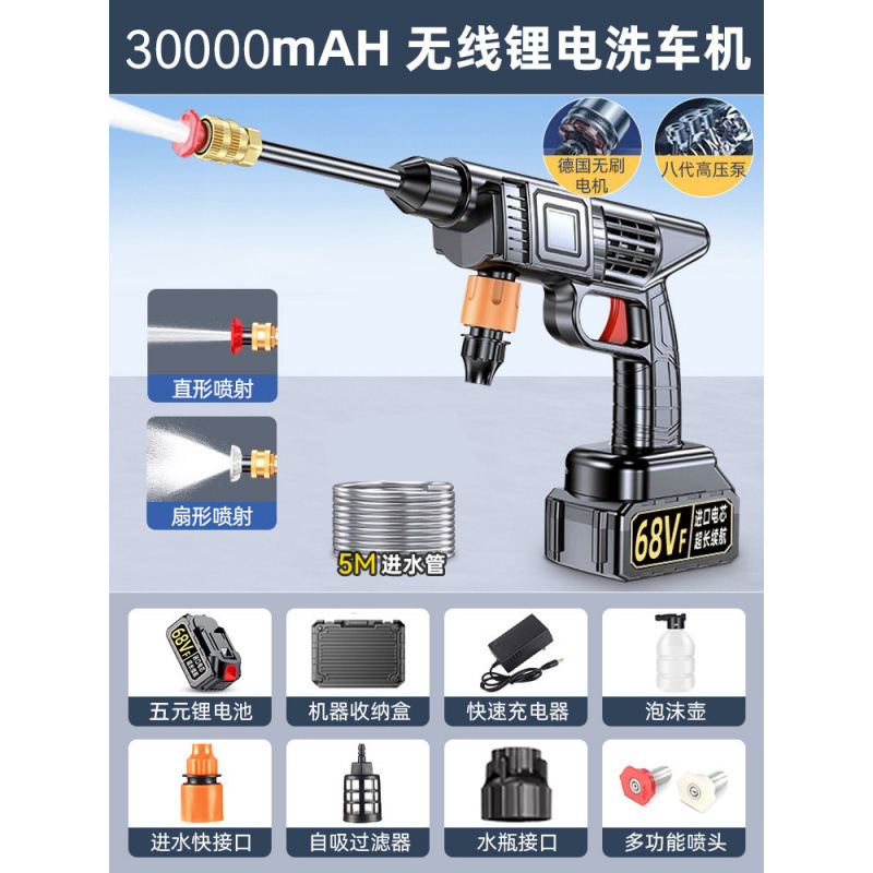洗车机高压水枪洗车神器家用洗车店专用无线高压锂电池手动洗车机|undefined