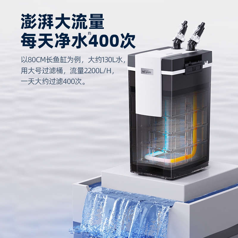 老渔匠鱼缸过滤桶外置过滤器油膜净水制氧过滤一体机循环系统静音