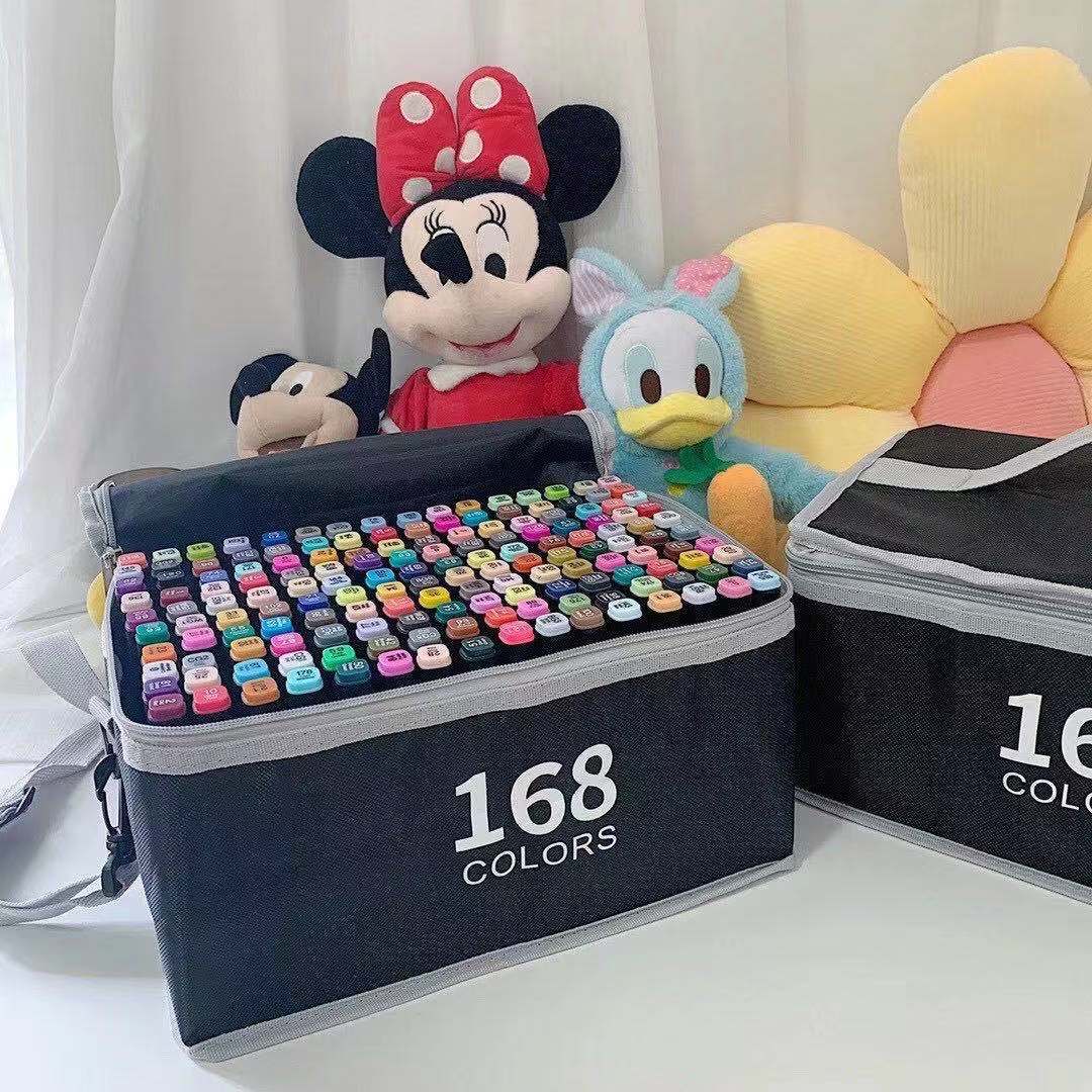 Juego de marcadores de dos cabezas, juego de pintura para estudiantes, bolígrafo de acuarela para niños aceitosos con alcohol, 48 colores, 80 colores, 262 colores