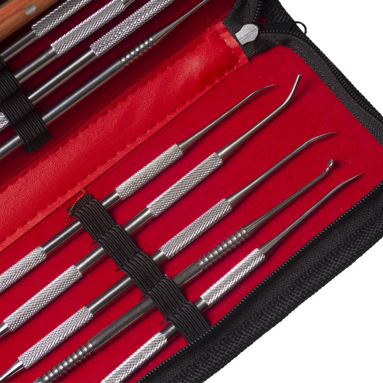 Juego de cuchillos de cera dental para cuidado bucal transfronterizo, herramientas de tallado dental, juego de 10 piezas, herramientas de moldeado de cera para técnicos