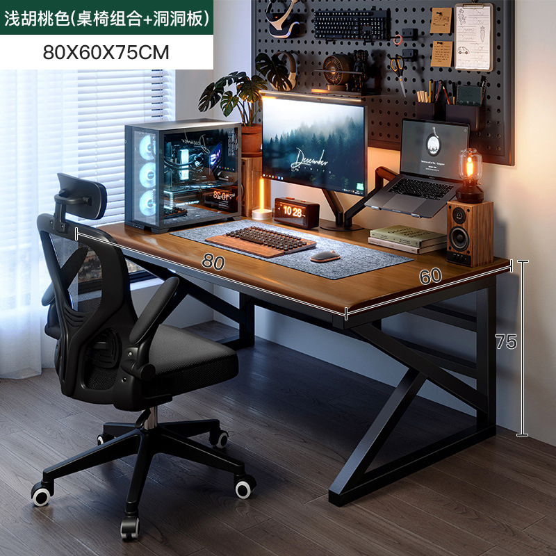 Escritorio para computadora de madera maciza Escritorio para uso doméstico Escritorio simple Dormitorio Escritorio para estudiantes Escritorio para juegos Escritorio largo Banco de trabajo