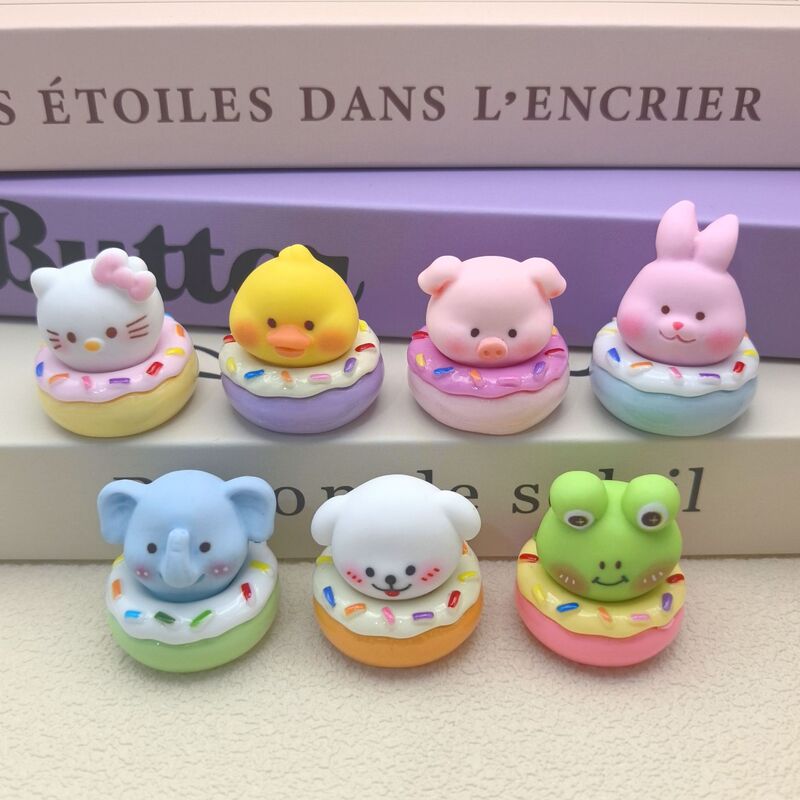 漫画動物ドーナツ立体かわいいデスクトップ車の装飾品 diy 樹脂ジュエリーアクセサリーペアライブブロードキャスト|undefined