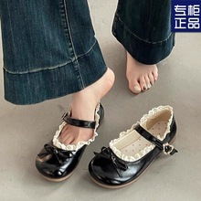 少女心蝴蝶结玛丽珍鞋子女小花蕾2025年春季新款Lolita配裙小皮鞋