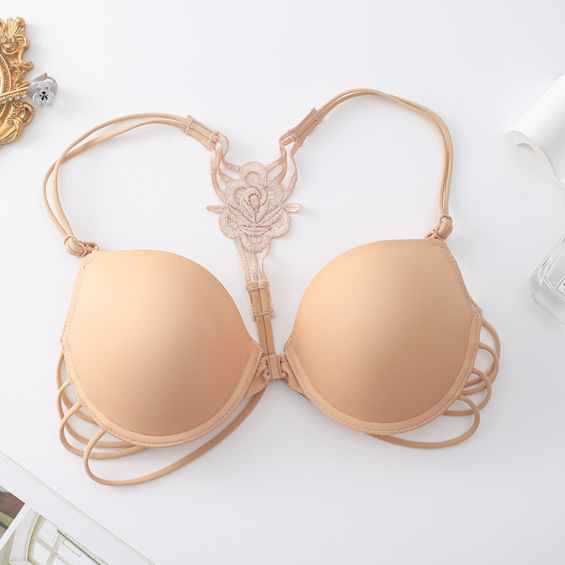 El comercio exterior sostén de la parte delantera de la hebilla de la moda sexy ropa interior de la niña lisa sin marcas de verano de espalda