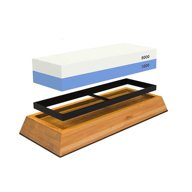 1000/6000 blue and white + silicone pad + bamboo base