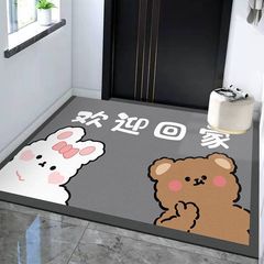 入户门地垫高级感卡通玄关水晶绒防滑地垫家用门口耐脏耐磨易打理